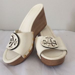 Tory Burch White wedge/platform sandals